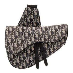 Dior Men Oblique Jacquard Saddle Bag